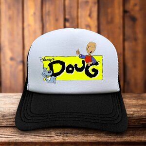 Nickelodeon Doug Mens Trucker Hat Black Snapback 1991 Retro TV Nostalgic Cap